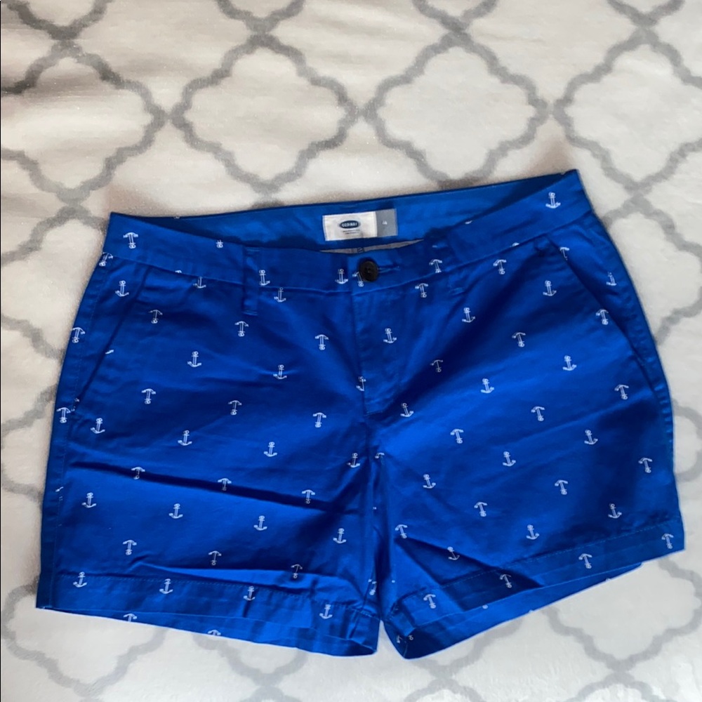 Women's Blue Anchor Print Shorts